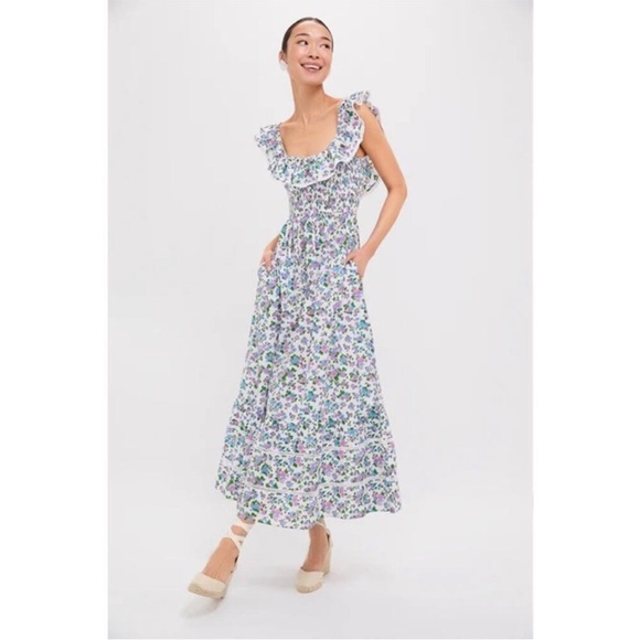 Pink City Prints Dresses & Skirts - PINK CITY PRINTS Women's Susie Ditsy Floral Lavender Ruffle Maxi Dress XS NWOT